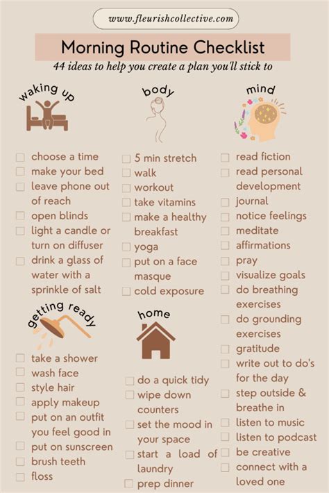 Morning routine checklist