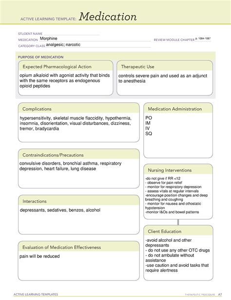 Morphine Administration Template