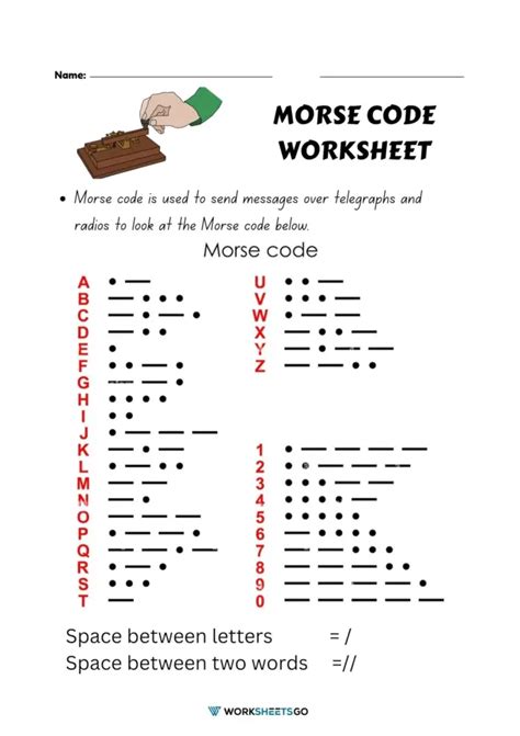 Morse Code Worksheet