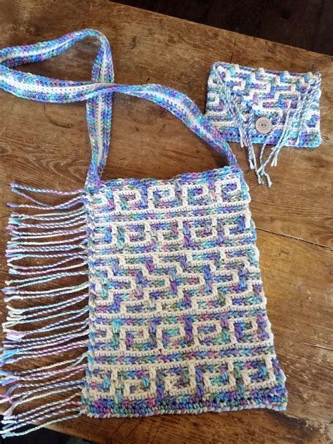 Mosaic crochet bag