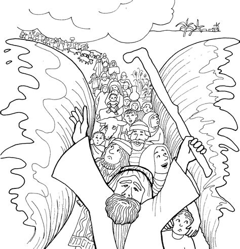 Moses and the Red Sea Bible Coloring Pages Gallery 3