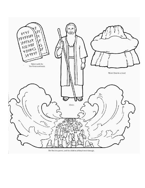 Moses and the Red Sea Bible Coloring Pages Gallery 7