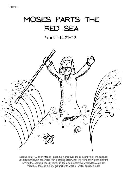 Moses and the Red Sea Bible Printables Gallery 1