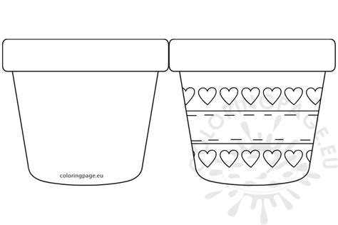 Free Mothers Day flower pot printable template