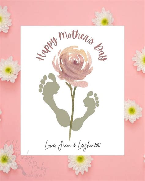 Mothers Day Footprint Template