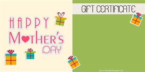 Mothers Day Gift Certificates Design