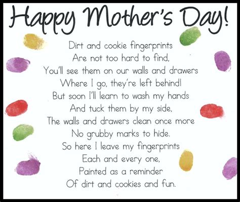 Mother's Day Handprint Poem