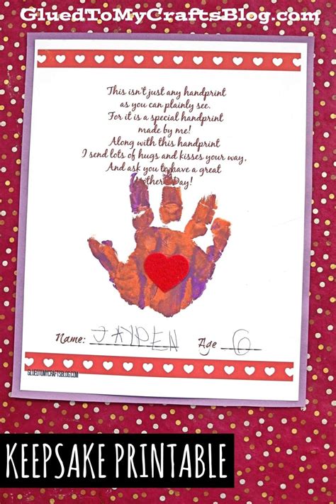 Mother's Day Handprint Poem Gift