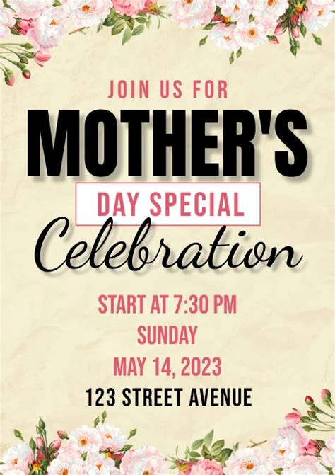 Mothers Day invitation template 3