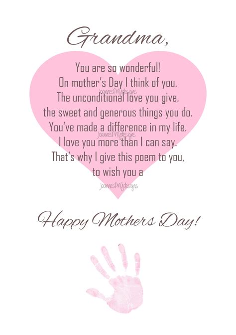 Mother's Day poem for grandma