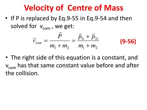 Motion of Objects Center of Mass