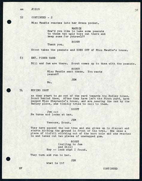 A screenshot of a motion picture script template