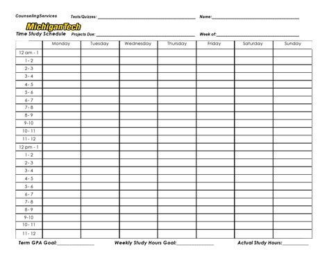 Motion study template in Excel