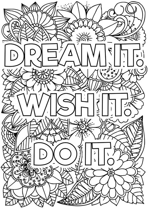 Motivational quotes coloring pages