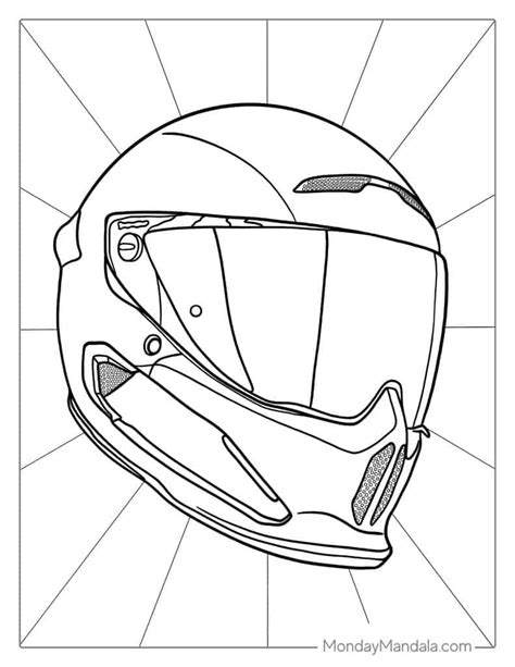 Motorcycle Helmet Coloring Page