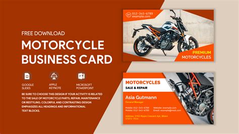 Motorcycle Tour Business Card Template