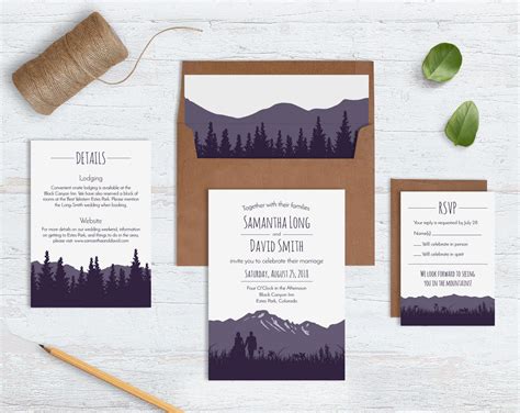 Mountain Wedding Invitation Template 10