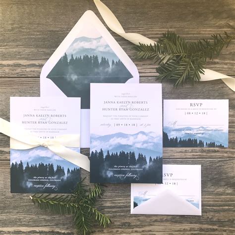 Mountain Wedding Invitation Template 4