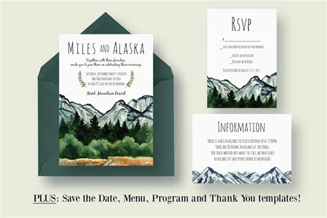 Mountain Wedding Invitation Templates