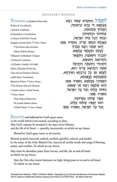 Mourner's Kaddish English Translation