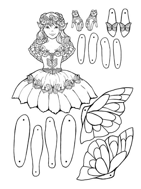 Movable Paper Doll Template for Girls