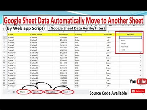 Move to Another Sheet