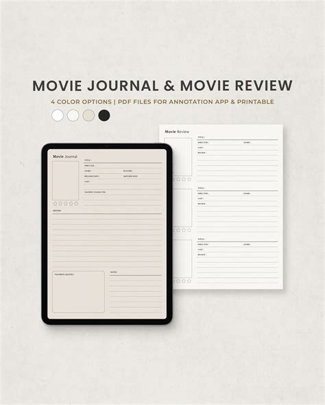 Movie Journal Template