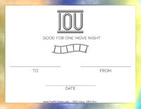 Movie Night IOU Template