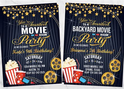 Movie Night Party Invitation Template