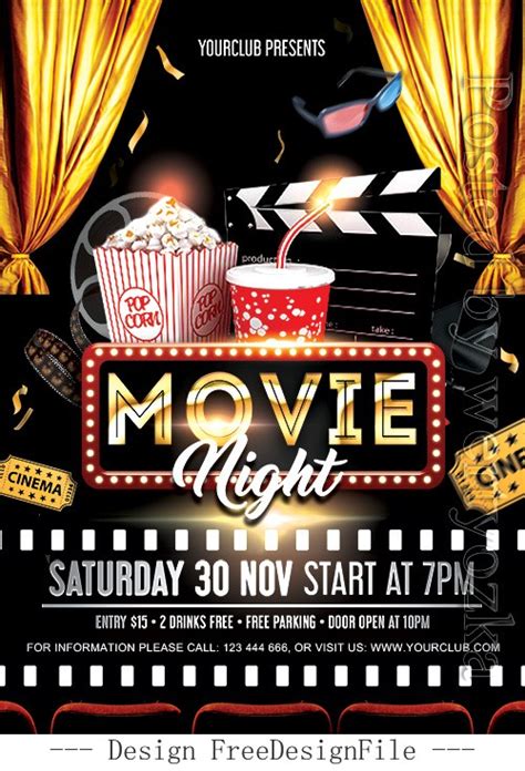 Movie Night Poster Templates PSD