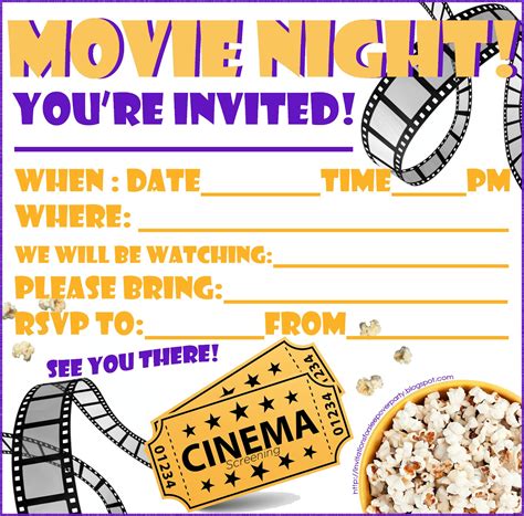 Movie Night Sleepover Invitation Template