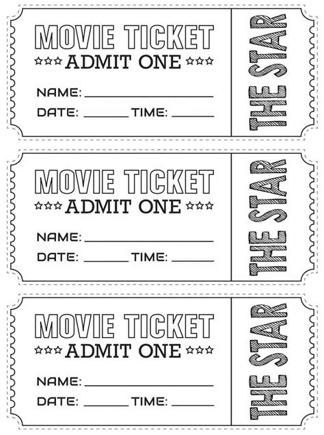 Movie Ticket Template Photos