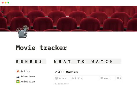 Notion Template for Movie Tracker