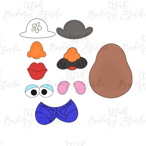 Mr. Potato Head Template with Funny Mustaches