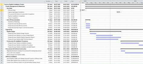 MS Project Data in Excel