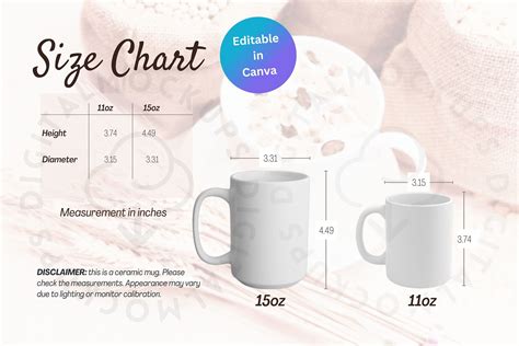 Mug Template Dimensions