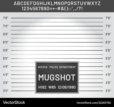 Example of a funny mugshot sign template with funny fonts