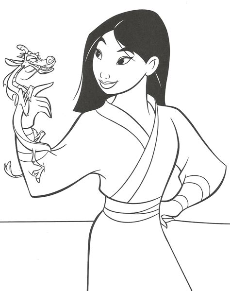 Mulan Coloring Page for Kids