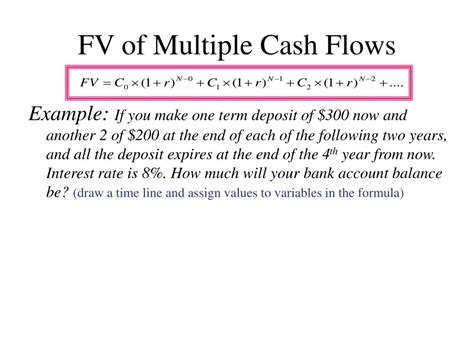 Multiple Cash Flows Formula