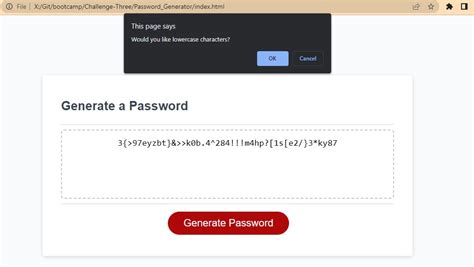 Multiple Criteria Password Generator