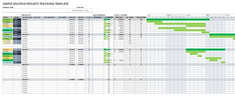 Multiple Project Management Template Excel