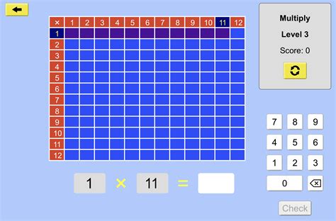 Multiplication Chart Games