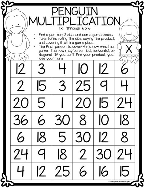 Multiplication Games 3rd Grade