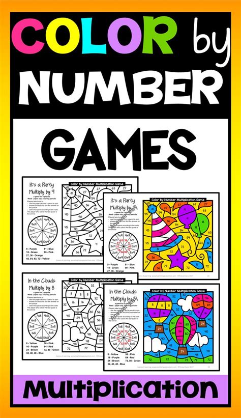 Multiplication Games Color by Number