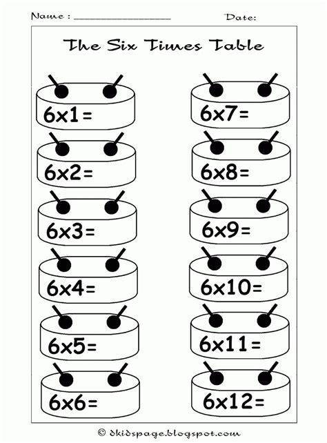 Multiplication Table Printable Worksheet Gallery 6