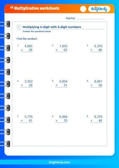 Multiplication Tests for 6th Grade