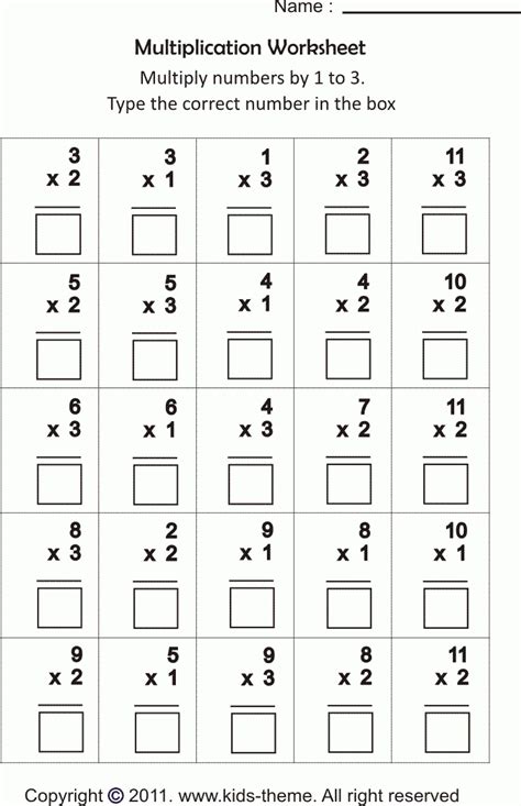 Multiplication Tests for Kids