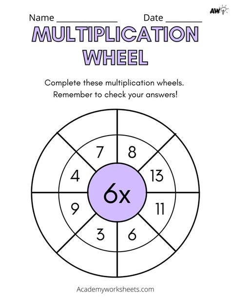 A multiplication wheel printable offers several benefits, including improved math facts recall, increased confidence, and enhanced problem-solving skills.