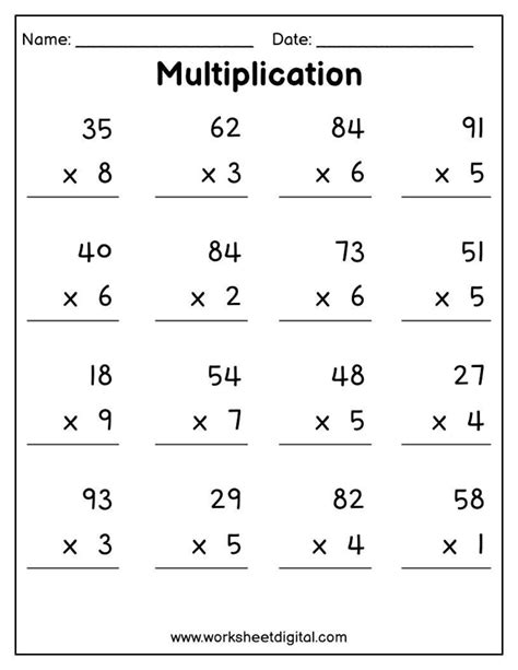 Multiplication Worksheets