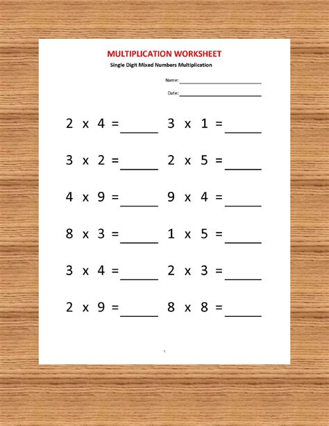 Multiplication Worksheets for Grade 2